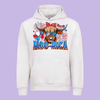Moo Rica Urban Hoodie Designed By Cowhidedigitalart