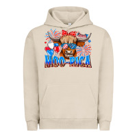 Pigment French Oak moo rica Urban Hoodie - CowhideDigitalArt