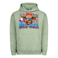 Pigment Oil Green moo rica Urban Hoodie - CowhideDigitalArt