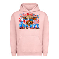Pigment Salmon moo rica Urban Hoodie - CowhideDigitalArt