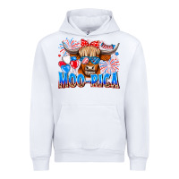 White moo rica Urban Hoodie - CowhideDigitalArt