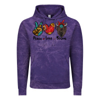 Cloud Purple peace love bison Vintage Hoodie - RanaPortraitStore