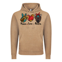 Vintage Coffee peace love bison Vintage Hoodie - RanaPortraitStore