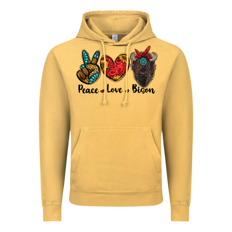 Peace Love Bison Vintage Hoodie by RanaPortraitStore | Teevron