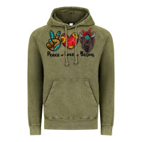 Vintage Olive peace love bison Vintage Hoodie - RanaPortraitStore