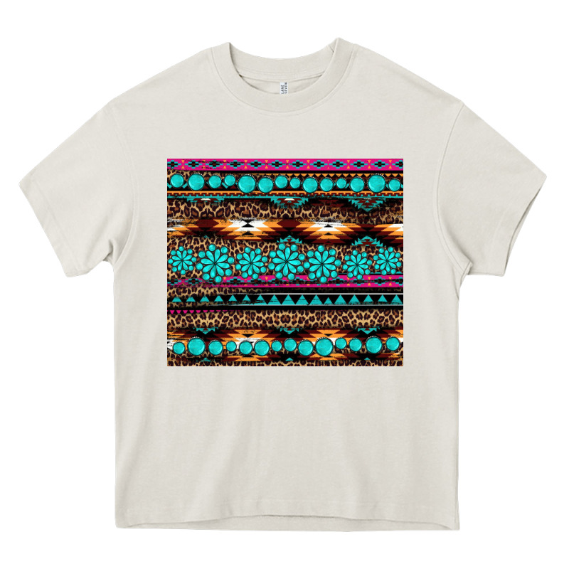 Leopard Aztec Turquoise Jewelry Heavy Core Tee by BarkalooDesign | Teevron
