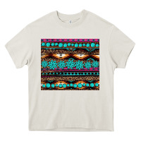 Cream leopard aztec turquoise jewelry Heavy Core Tee - BarkalooDesign