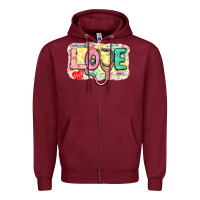 Burgundy love nursing leopard background Zipper Hoodie - CowGirlArtShop