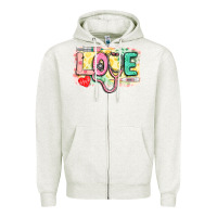 Oatmeal Heather love nursing leopard background Zipper Hoodie - CowGirlArtShop