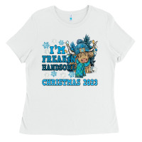 White im freakin freezin christmas 2023 Ladies Tee - NancyCooperArtShop