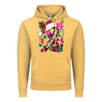 Vintage Mustard Pink Christmas Breast Cancer Ribbon Football Vintage Hoodie - BundleAndBundleShop