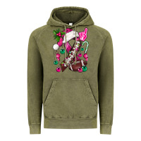 Vintage Olive Pink Christmas Breast Cancer Ribbon Football Vintage Hoodie - BundleAndBundleShop