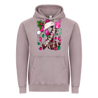 Vintage Zinc Pink Christmas Breast Cancer Ribbon Football Vintage Hoodie - BundleAndBundleShop