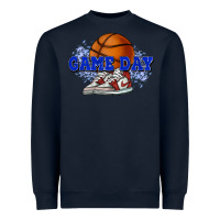 Navy Game day Basketball Heavyweight Sweatshirt - NancyCooperArtShop