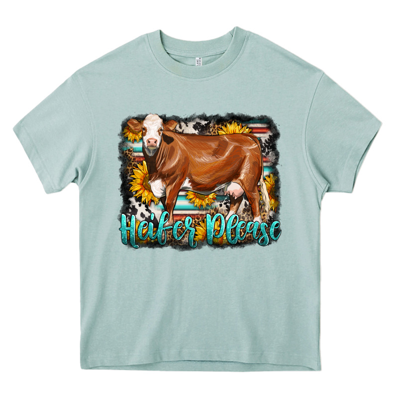 Western Heifer Please Simmental Cow Heavy Core Tee by LillyAllenDesigns | Teevron