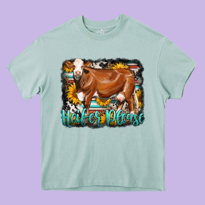 Western Heifer Please Simmental Cow Heavy Core Tee Designed By Lillyallendesigns