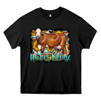 Black Western Heifer Please Simmental Cow Heavy Core Tee - LillyAllenDesigns