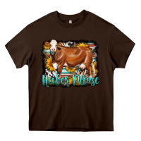 Chocolate Brown Western Heifer Please Simmental Cow Heavy Core Tee - LillyAllenDesigns