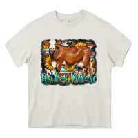 Cream Western Heifer Please Simmental Cow Heavy Core Tee - LillyAllenDesigns
