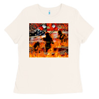 Bone Western Firefighters With Thin Red Line Ladies Tee - LillyAllenDesigns