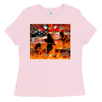 Bubblegum Pink Western Firefighters With Thin Red Line Ladies Tee - LillyAllenDesigns