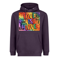 Plum Pride love is love Heavyweight Hoodie - FaDigitalArtStudio