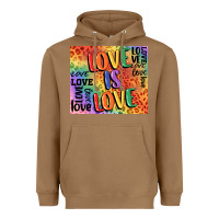 Toasted Coconut Pride love is love Heavyweight Hoodie - FaDigitalArtStudio