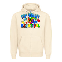 Sandshell Different is beautiful Autism Zipper Hoodie - CowGirlArtShop
