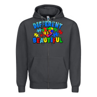 Different Is Beautiful Autism Zipper Hoodie | Teevron