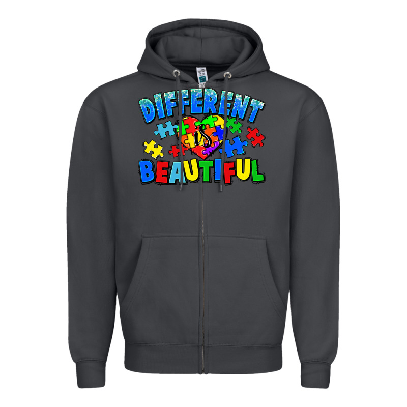 Different Is Beautiful Autism Zipper Hoodie by CowGirlArtShop | Teevron