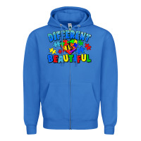 True Royal Different is beautiful Autism Zipper Hoodie - CowGirlArtShop