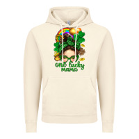 Vintage Artic St. Patrick Messy Bun One Luck Mama With Clover Vintage Hoodie - BundleAndBundleShop