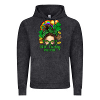 Vintage Black St. Patrick Messy Bun One Luck Mama With Clover Vintage Hoodie - BundleAndBundleShop