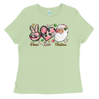 Matcha pink peace love christmas Ladies Tee - NancyCooperArtShop