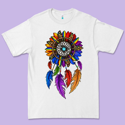 Pride Sunflower Dreamcatcher Premium Tee Designed By Jahusdesignshop
