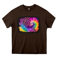 Chocolate Brown tie dye leopard glitter background Heavy Core Tee - Jasminsmagicworld