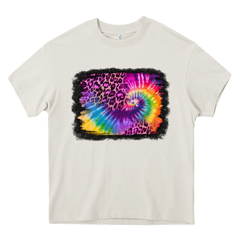 Tie Dye Leopard Glitter Background Heavy Core Tee by Jasminsmagicworld | Teevron
