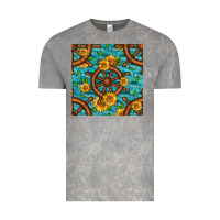 Cloud Rock Lake Boat Rudder And Sunflowers Seamless Pattern Vintage Tee - BundleAndBundleShop