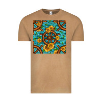 Vintage Camel Lake Boat Rudder And Sunflowers Seamless Pattern Vintage Tee - BundleAndBundleShop