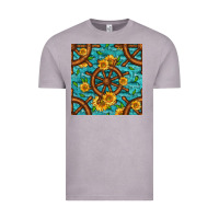 Vintage Zinc Lake Boat Rudder And Sunflowers Seamless Pattern Vintage Tee - BundleAndBundleShop