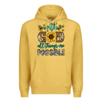Antique Gold with god all things are possible Premium Hoodie - OliviaCreatesArt