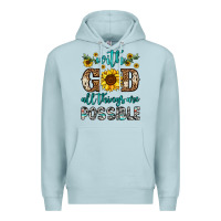 Blue Mist with god all things are possible Premium Hoodie - OliviaCreatesArt