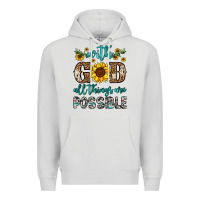 Dove Grey with god all things are possible Premium Hoodie - OliviaCreatesArt