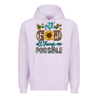 Lilac with god all things are possible Premium Hoodie - OliviaCreatesArt
