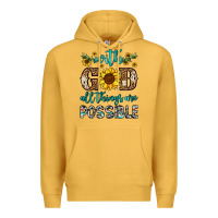 Mustard with god all things are possible Premium Hoodie - OliviaCreatesArt