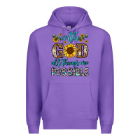 Purple with god all things are possible Premium Hoodie - OliviaCreatesArt
