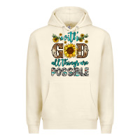 Sandshell with god all things are possible Premium Hoodie - OliviaCreatesArt