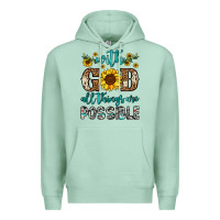 Seafoam with god all things are possible Premium Hoodie - OliviaCreatesArt