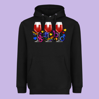 Pride Wine Cups Heavyweight Hoodie Designed By Fadigitalartstudio