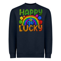 Navy Happy go lucky LGBTQ+ Heavyweight Sweatshirt - NancyCooperArtShop